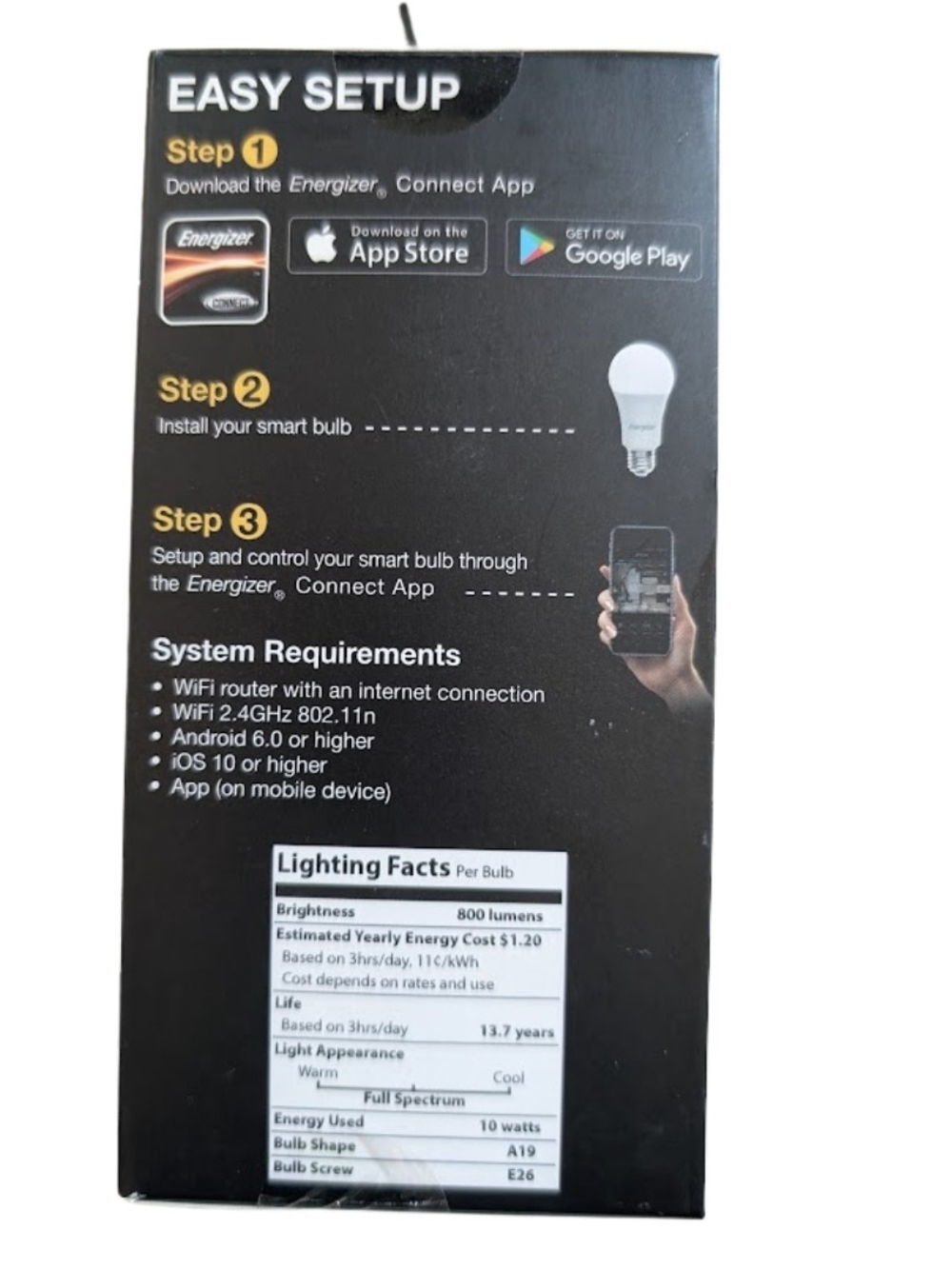 Energizer Multi-Color Smart LED Bulb (White + Color) - Picture 2 of 5